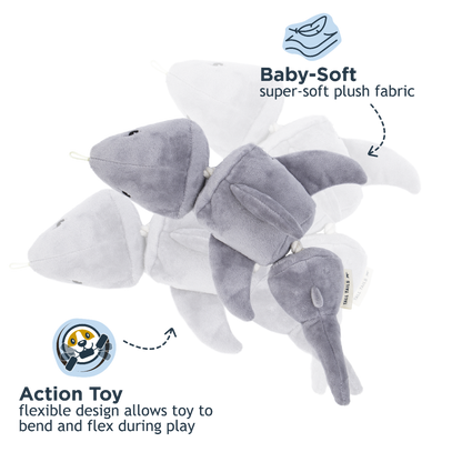 Jointed Shark Shake Play Dog Toy | Tall Tails