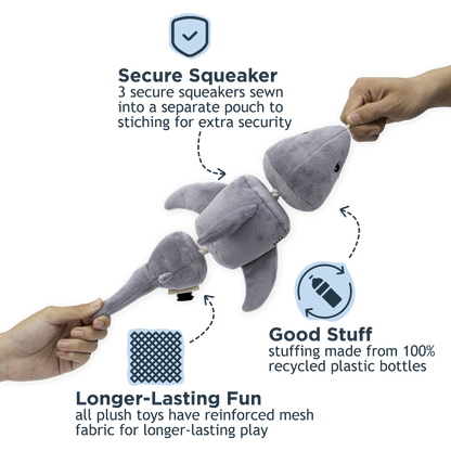 Jointed Shark Shake Play Dog Toy | Tall Tails