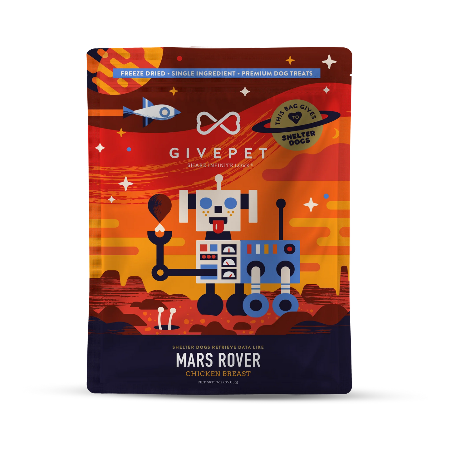 Mars Rover Freeze-Dried Chicken Breast 3oz | GIVEPET
