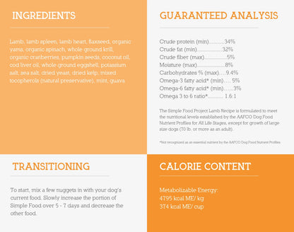 The Simple Food Project Dog Food 1.5lbs & 3lbs