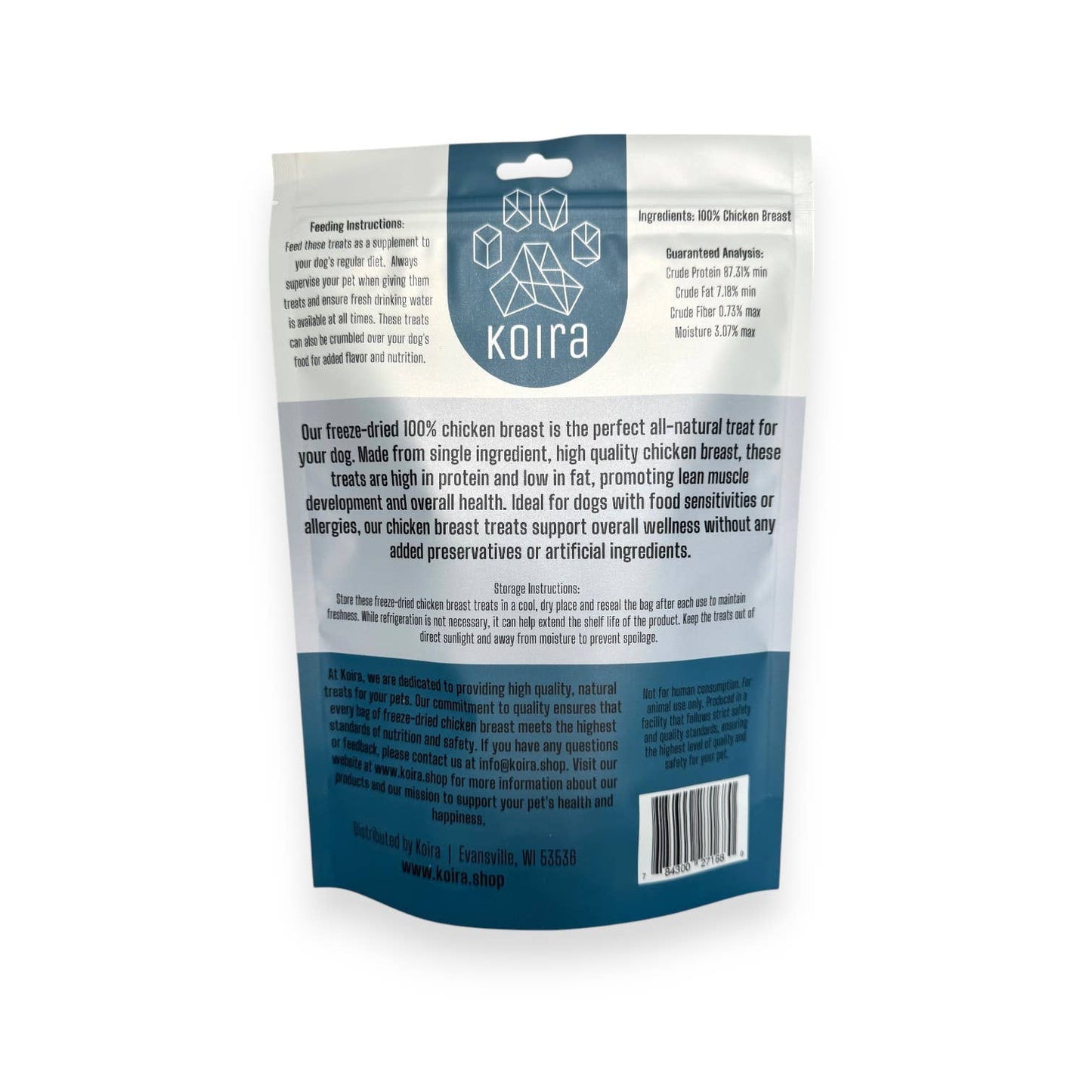 Koira Freeze- Dried Chicken Breast Dog Treats 1 oz