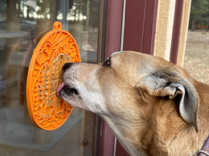 Camp eMat Enrichment Lick Mat With Suction Cups: Orange