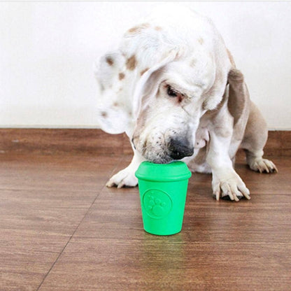 SP Coffee Cup Durable Rubber Chew Toy and Treat Dispenser: Medium Green Coffee Cup