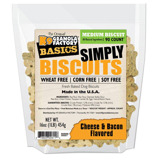 Simply Biscuits, Cheese & Bacon Recipe Dog Treats, 16oz Medium