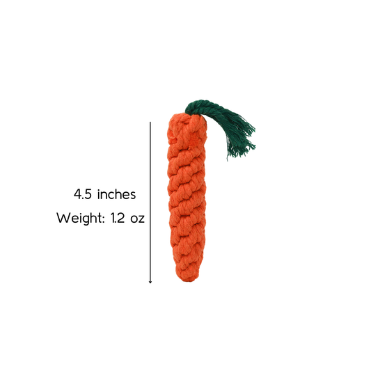 Handmade Fruit and Vegetable Rope Toys, Macrame Toys: Small Carrots