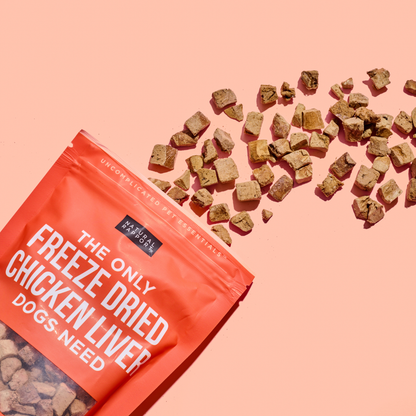 The Only Freeze Dried Chicken Liver Dogs Need: 4 oz bag