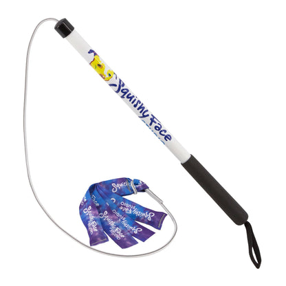 Squishy Face Studio Flirt Pole V2 Dog Toy with Lure: Rainbow Tie Dye / Jr / Without Squeakers