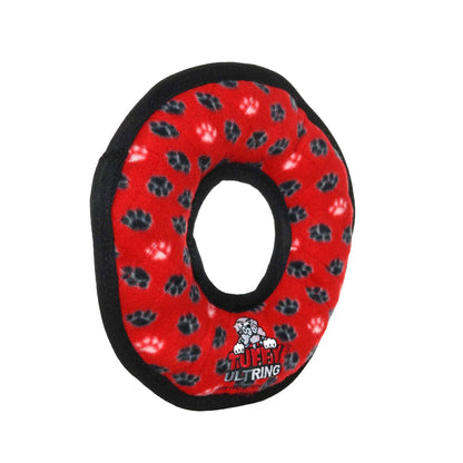 Tuffy Ultimate Ring - Red Paw, Durable, Squeaky Dog Toy