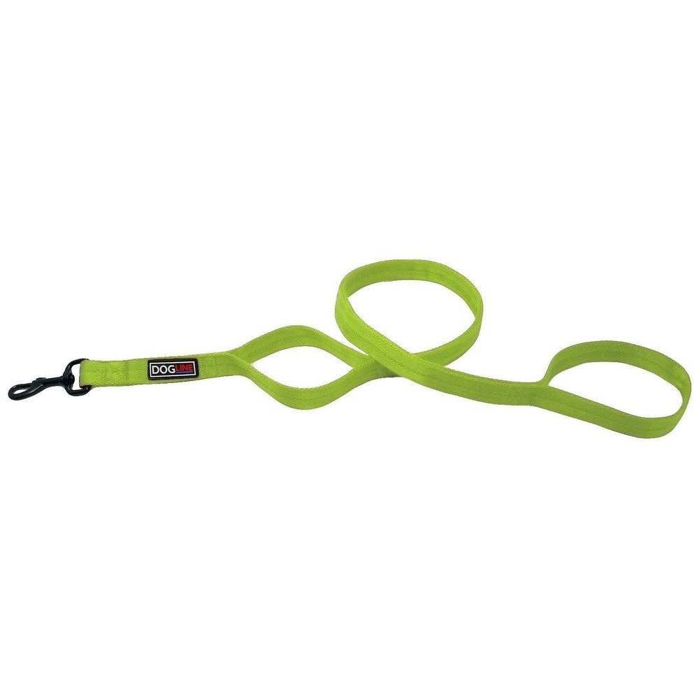 Nylon Multi-Handle Flat Leash: Red / 2 Handle / 4'