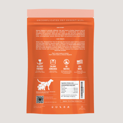 The Only Freeze Dried Chicken Liver Dogs Need: 4 oz bag