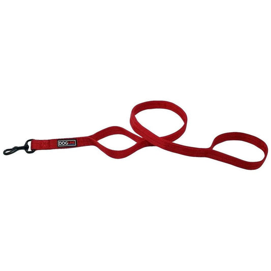 Nylon Multi-Handle Flat Leash: Red / 2 Handle / 4'