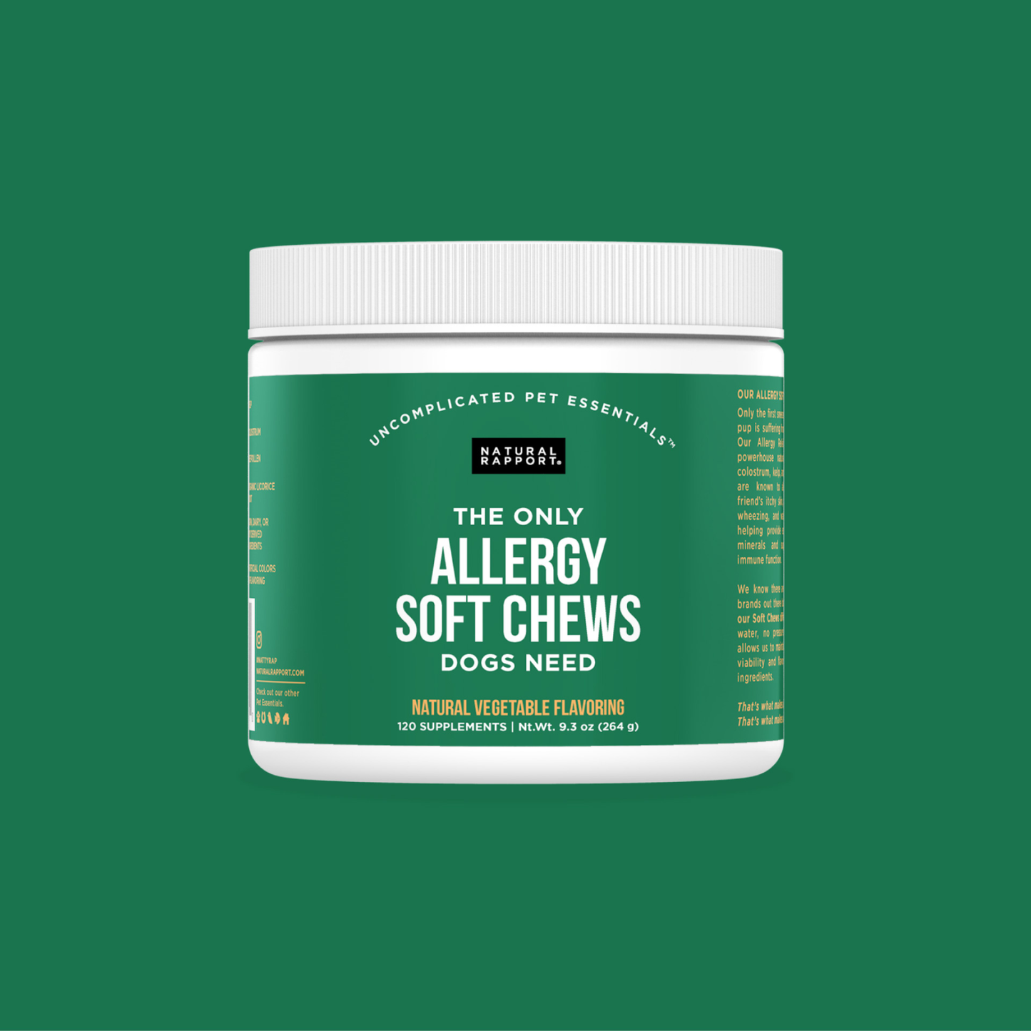 The Only Allergy Soft Chews Dogs Needs: 120 count jar