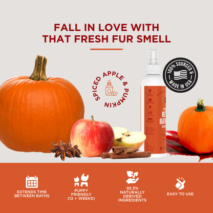 The Only Between Bath Spray Dogs Need - Apple & Pumpkin: 3 ounce