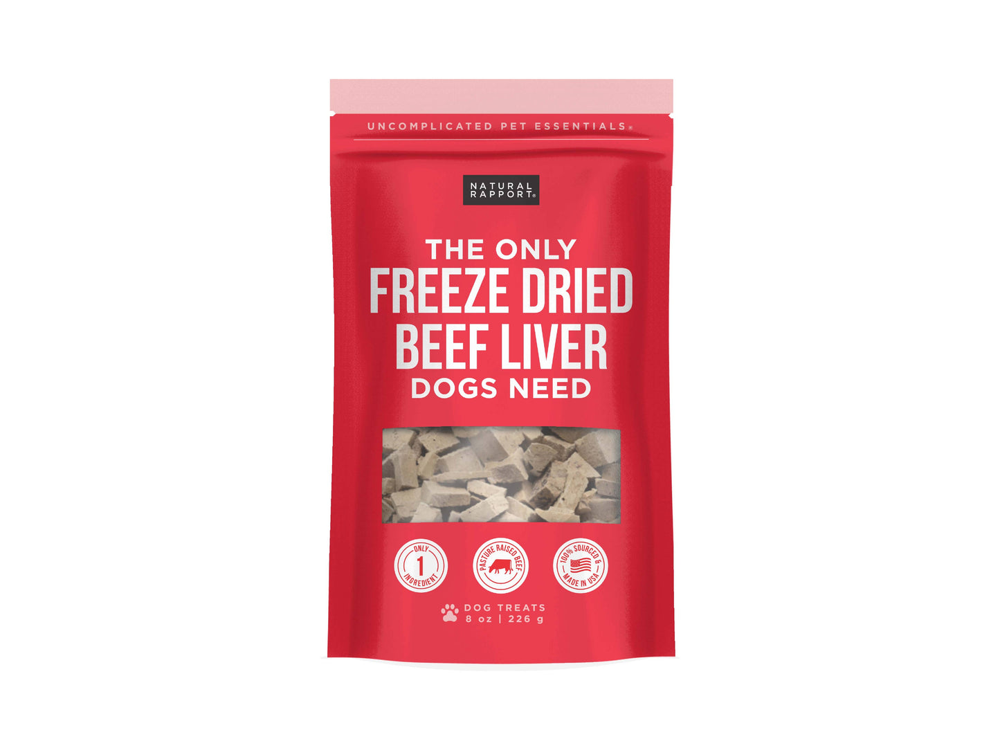 The Only Freeze Dried Beef Liver Dogs Need: 4 oz bag