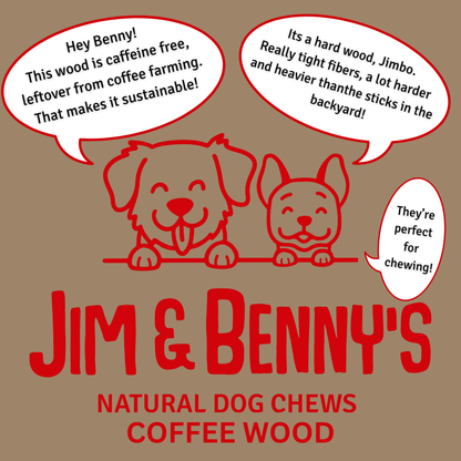 Coffee Wood Chews for Dogs: Large