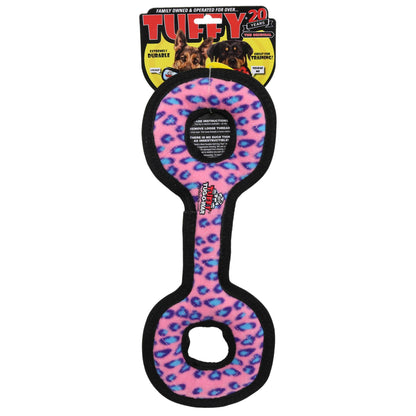 Tuffy Medium Tug-O-War - Pink Leopard, Squeaky Dog Toy