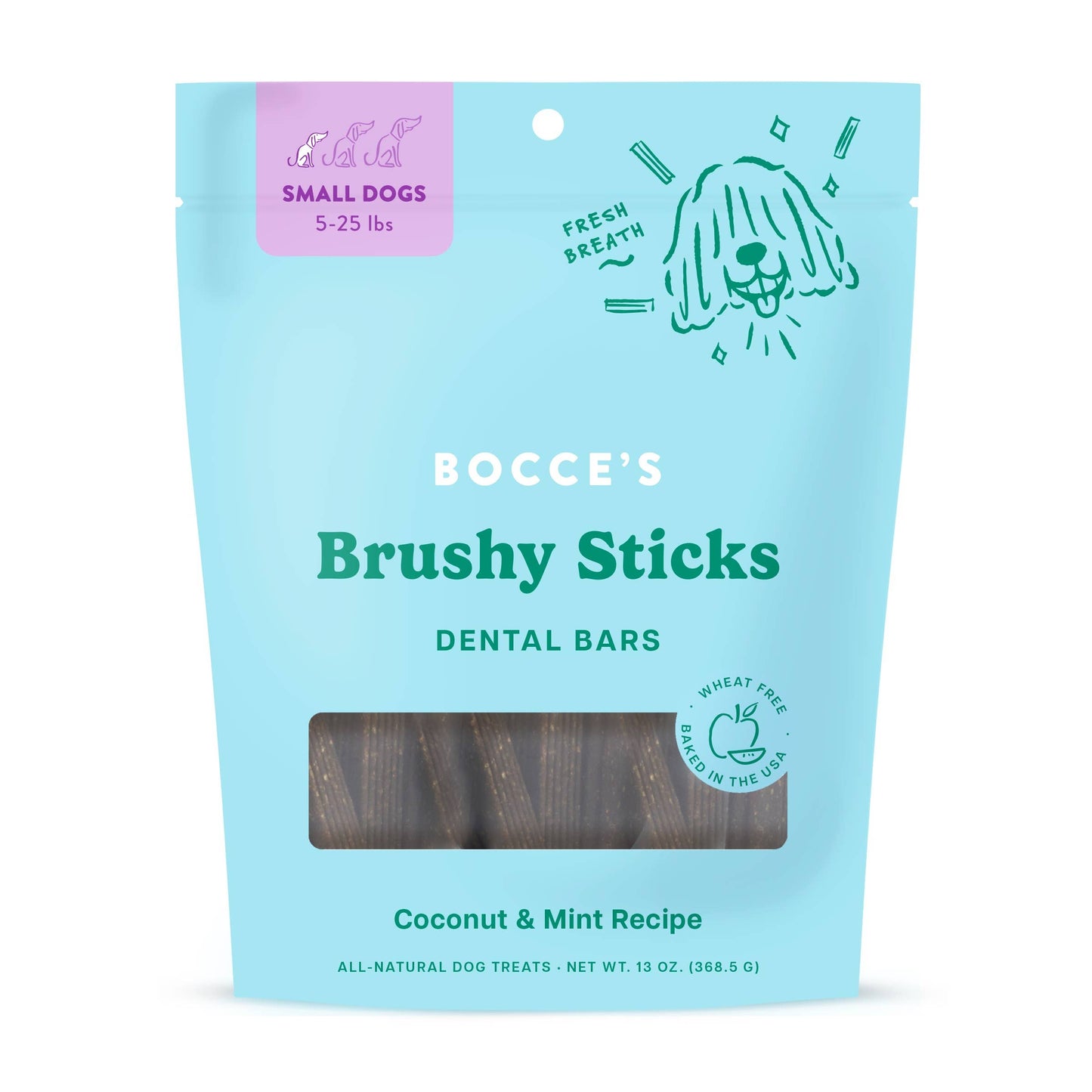 Bocce's Bakery Dailies Brushy Sticks Dog Dental Treats: Large