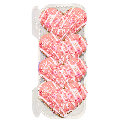 Gourmet Cookies, 3" Jumbo Heart Shaped Dog Treat, 4 pack Breast Cancer Awareness