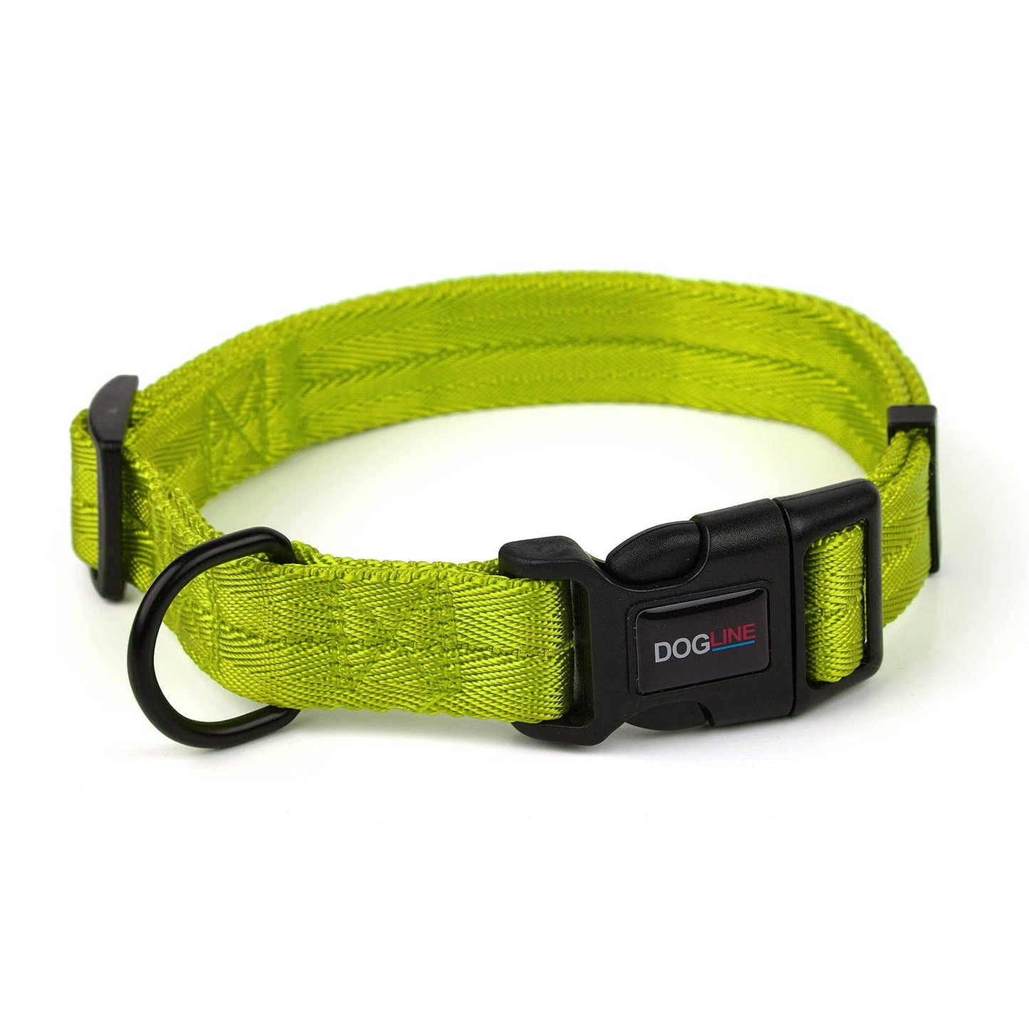 Nylon Flat Collar: Lime Green / 13-20" / 3/4"