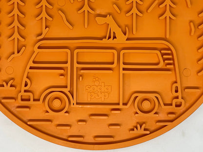 Camp eMat Enrichment Lick Mat With Suction Cups: Orange