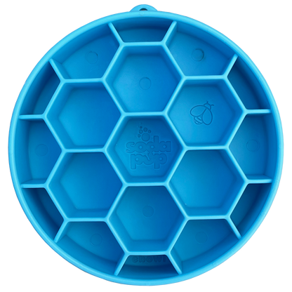 Honeycomb Design eBowl Enrichment Slow Feeder Bowl for Dogs: Yellow