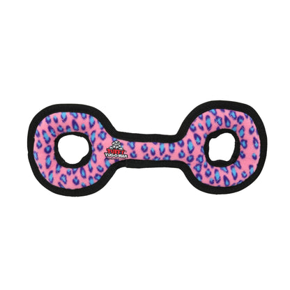 Tuffy Medium Tug-O-War - Pink Leopard, Squeaky Dog Toy
