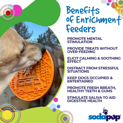 Camp eMat Enrichment Lick Mat With Suction Cups: Orange