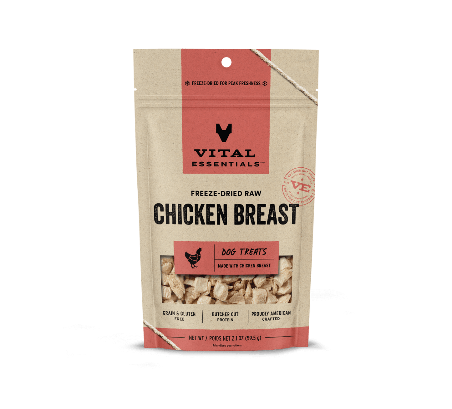Vital Essentials Freeze-Dried Chicken Breast Dog Treats 2.1 oz