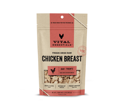 Vital Essentials Freeze-Dried Chicken Breast Dog Treats 2.1 oz